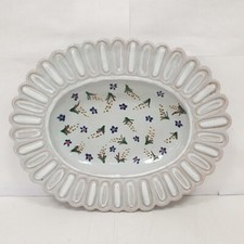 ancien plat assiette fleur ceramique faience dlg emile tessier malicorne