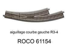 ROCO Aiguillage courbe à gauche R 434.5mm, 30 degrés voie Geoline HO - ROCO 6115