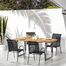 6× Chaises de Jardin Acier et
