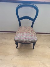 Chaise d'appoint vintage en bois courbé | Assise rembourrée et tissu écossais