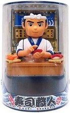 Figurine solaire de chef sushi