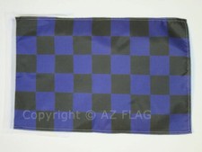 DRAPEAU DAMIER NOIR ET BLEU