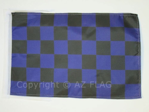 Drapeau damier noir bleu - noir, et