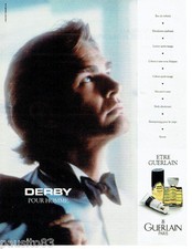 PUBLICITE ADVERTISING 115  1987 GUERLAIN  eau de toilette homme déodorant DERBY