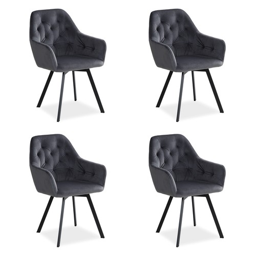 Set chaises velours - 4,