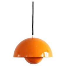 Ancienne lampe suspendue émaillée Verner Panton pot de fleurs pendentif élégant