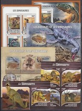 PK23645/ CENTRAL AFRICA – DINOSAURS – 2012 / 2016 MNH SOUVENIR SHEETS & BLOCKS
