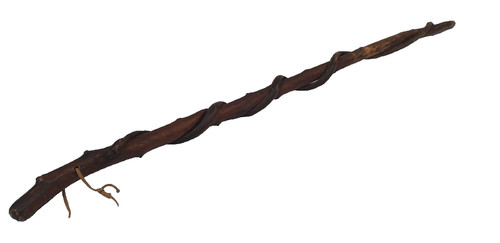 Canne gravé poilu - el, bois