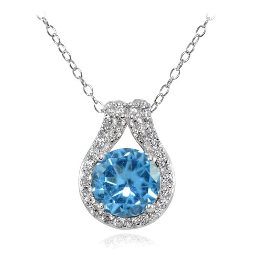 Argent sterling simulé topaze - argent,