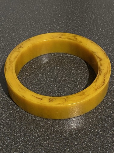 Bracelet galalithe ambré - ,