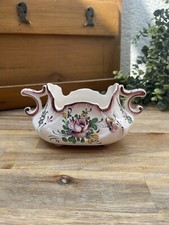 Ancienne Petite Jardinière en Faïence Décor Strasbourg - Signée Henri Chaumeil