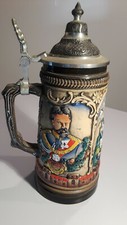 Vintage Rare Handarbeit German Beer Stein w/lid Neuschwanstein, Linderhof - NEW!