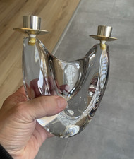 Bougeoir double en cristal par