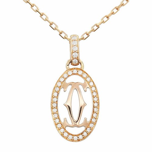 Collier cartier double logo - c,