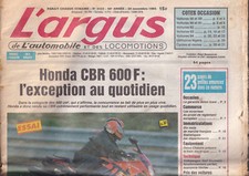 L'ARGUS N°3433 HONDA CBR 600F / NISSAN PRIMERA 2.0d SLX / GOLF ECOMATIC