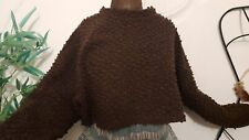 Lilith...Ravissant Pull Court à Bouclettes Châtaigne Création Lily Bareth France
