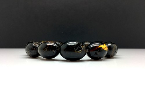 Bracelet ancien ambre olive - bracelet, en