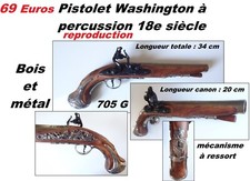 Pistolet Washington à percussion (reproduction)