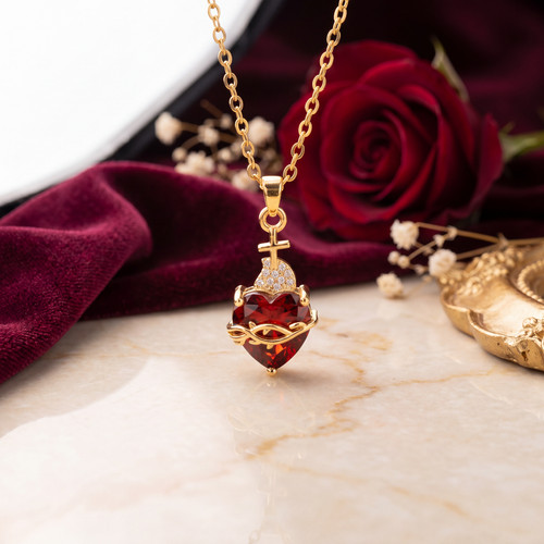 Collier sacré cœur doré - collier,