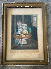 Ancienne lithographie Anglaise "Two Frieds"