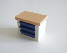 PLAYMOBIL (R1144) COMMERCE - Meuble Blanc Tiroirs Bleu Caisse Boulangerie 4410