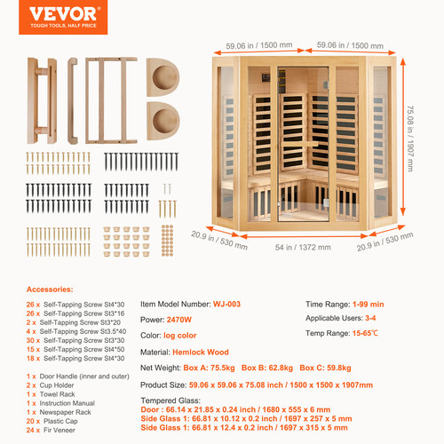 Vevor sauna infrarouge - vevor,
