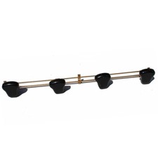 Porte manteau patère en métal doré et noir vintage 66 cm