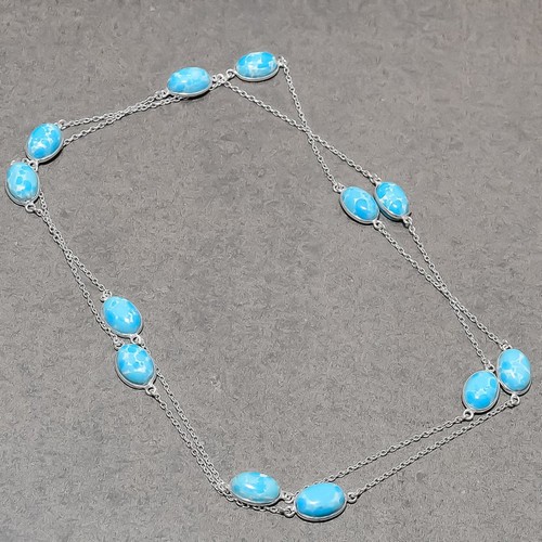 Collier larimar forme ovale - collier,