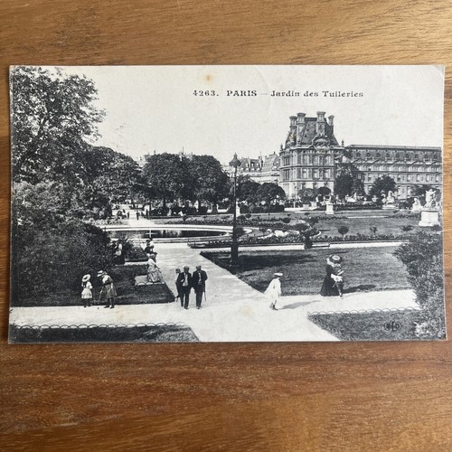 Postcard cpa paris jardin - postcard,