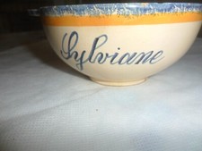 BOL A OREILLES  - HENRIOT QUIMPER - prénom SYLVIANE - Parfait état -  Années 60