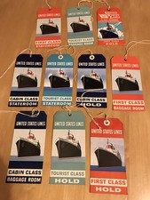 Véritables étiquettes Bagages Transatlantique United States Line