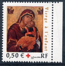 STAMP / TIMBRE FRANCE NEUF N° 3717 ** CROIX ROUGE VIERGE ET L'ENFANT / DE CARNET