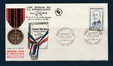 enveloppe 1er jour  héros de la résistance  Léonce Vieljeux  07 les Vans  1960