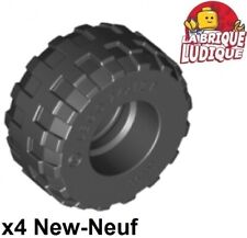 Lego 4x Tire Pneu 24x12 R Balloon ballon arrondi crampon noir/black 56890 NEUF