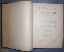 LIVRE ANCIEN TECHNIQUES DE LABORATOIRE -CHIMIE PHYSIQUE BIOLOGIQUE CLINIQUE 1947
