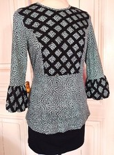 ALMATRICHI CHEMISIER  BLOUSE COTON  GALONS LAINE MANCHES EMPIRE T 36/38