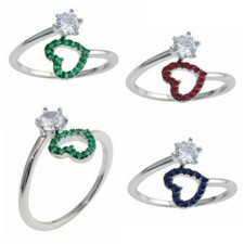 Argent Sterling Bague Coeur