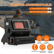 Chauffage gaz portable 2en1 camping-réchaud butane céramique 1,3 kW+6cartouches