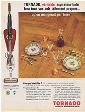 PUBLICITE ADVERTISING 044 1962 TORNADO véritable aspirateur balai