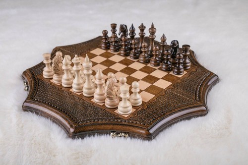 Jeu échecs noyer hêtre 40 - noyer,