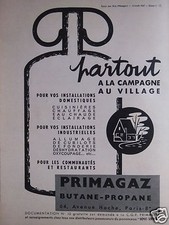 PUBLICITÉ PRIMAGAZ PARTOUT A LA CAMPAGNE AU VILLAGE CUISINIERE CHAUFFAGE 