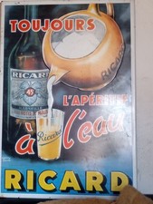 plaque publicitaire aluminium RICARD grand modele