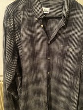 Chemise Lacoste 46 À Carreau Noir Manches Longues