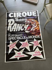 Grande affiche originale 160x120 cm Cirque Sabine Rancy tigre 1973