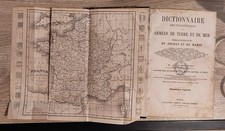 Carte ancienne "France en 86 départements" intégrée au Dictionnaire Des Armées. 