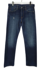 Levi's 504 Hommes Jeans W31/L32 Décoloré Effet Moustaches Zip Fly Bleu Droit