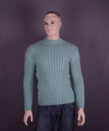Pull mohair couleur vert - pull, :