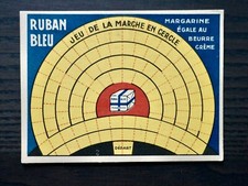 RUBAN BLEU-PUBLICITE JEU- MARGARINE-LA MARCHE EN CERCLE-CIRCA 1940