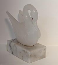 Sculpture cygne albâtre - en,
