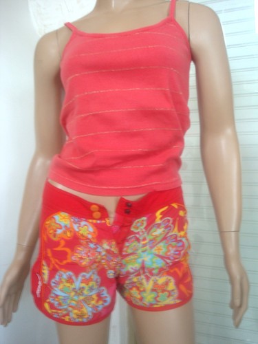 Short ete rouge imprime - short,